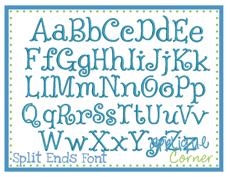 Split Ends Embroidery Font