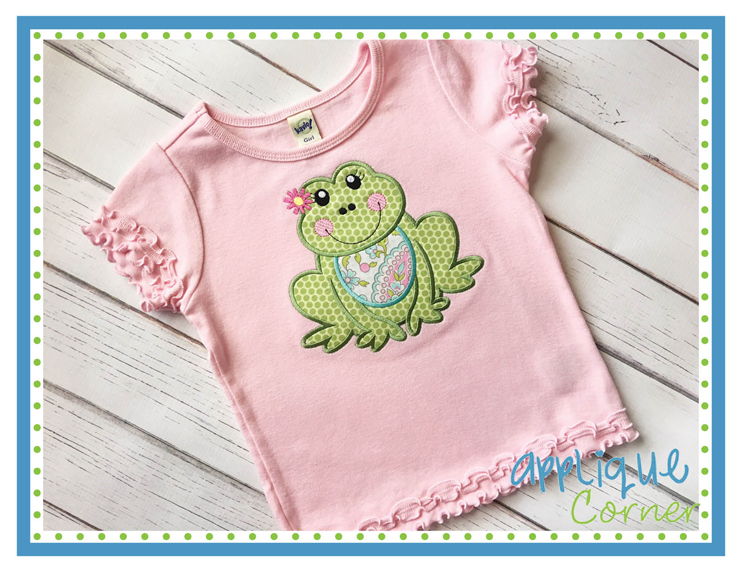 Spring Frog Applique Design
