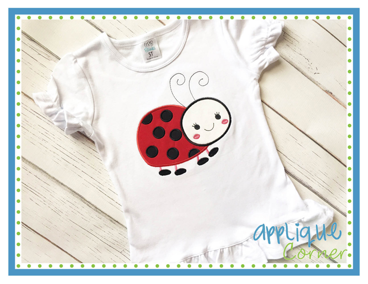 Spring Ladybug Applique Design