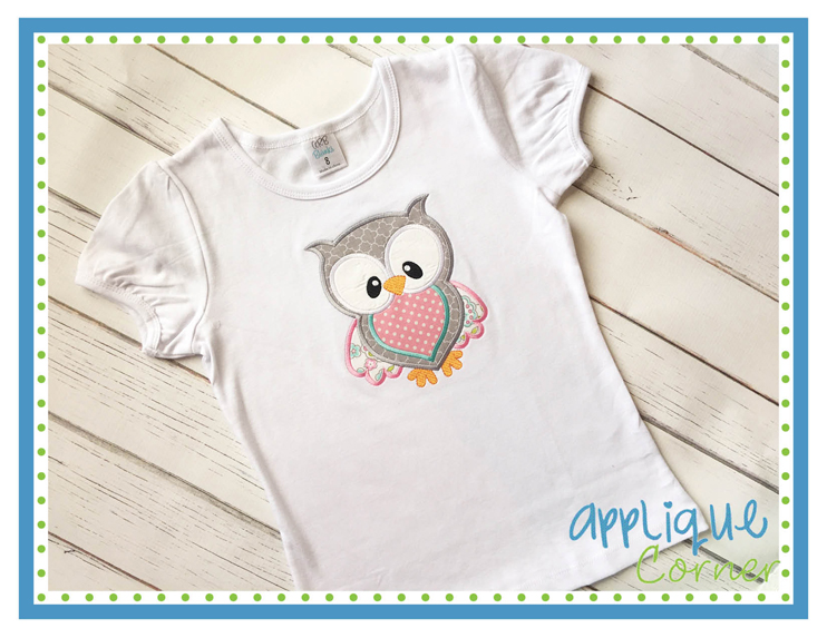 Spring Owl Applique Design