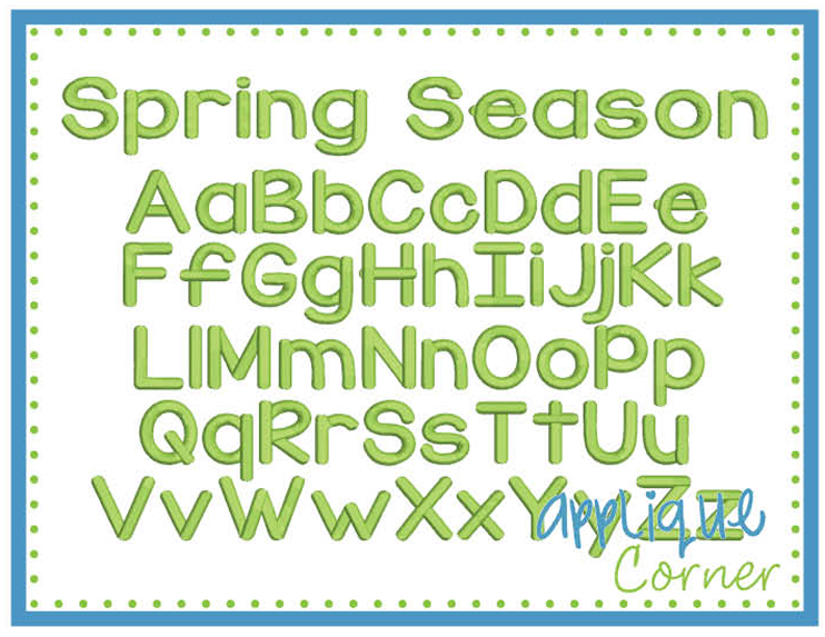 Spring Season Embroidery Font