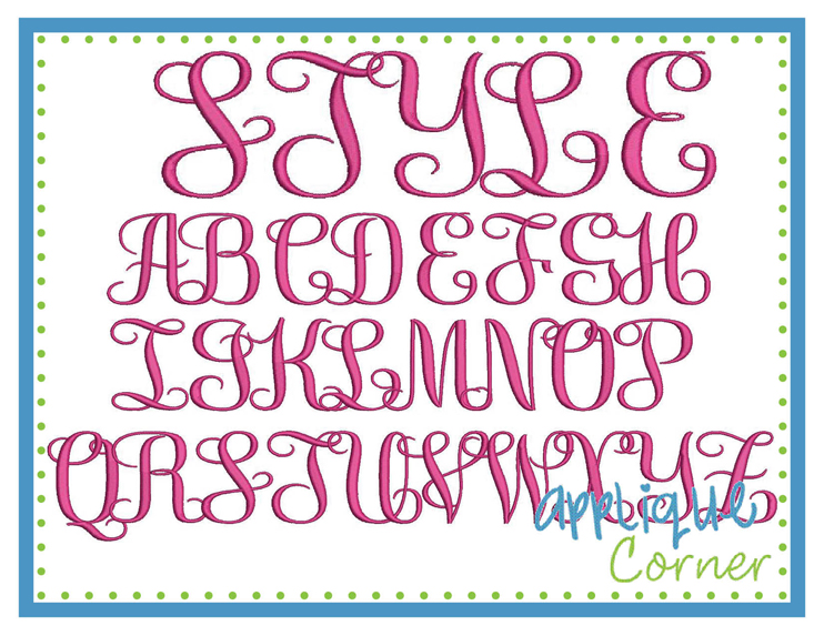 Style Monogram Embroidery Font