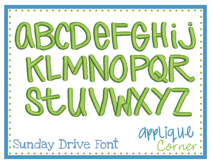 Sunday Drive Embroidery File