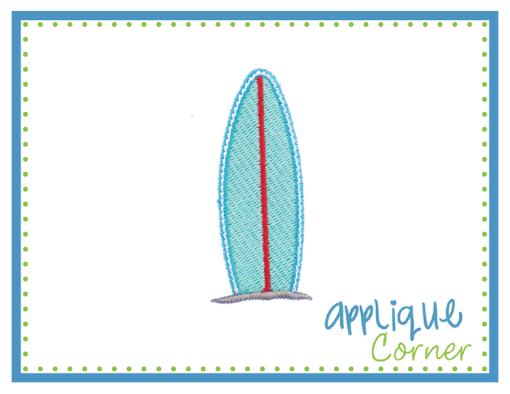 Surfboard Filled Mini Embroidery Design
