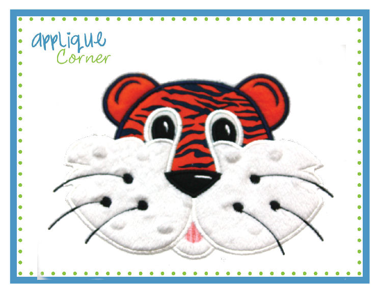 Tiger Face Boy Applique Design