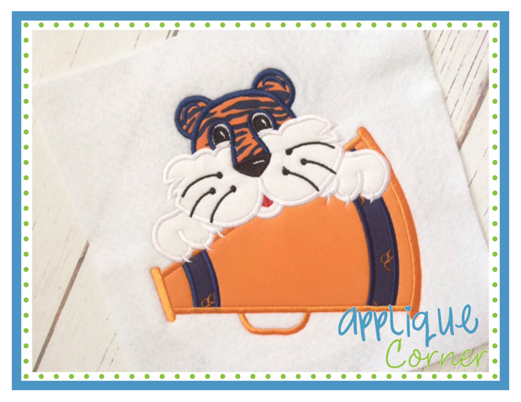 Tiger on Megaphone Boy Applique Design