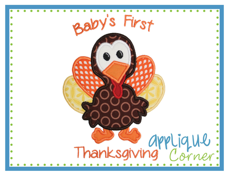 Baby First Thanksgiving Applique Design