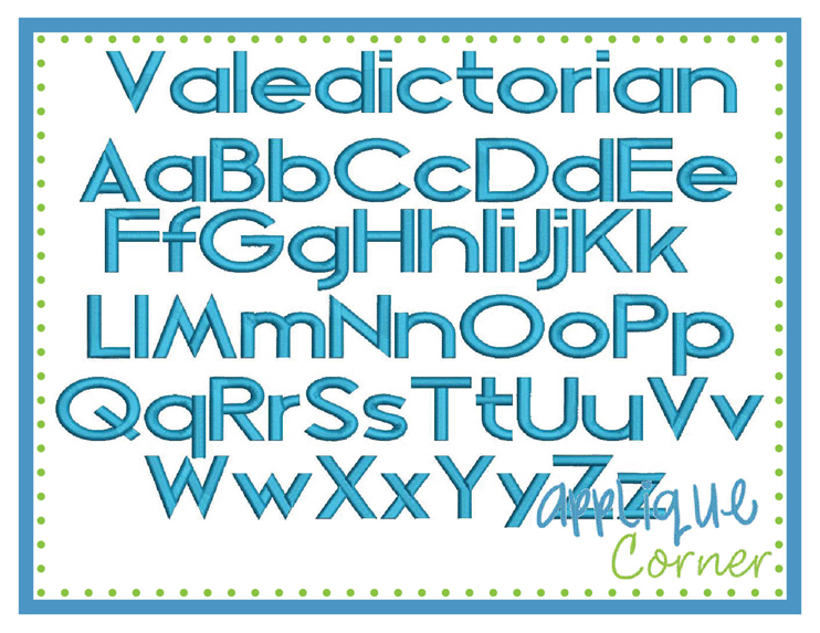 Valedictorian Embroidery Font