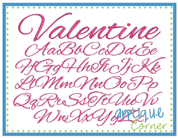 Valentine Embroidery Font