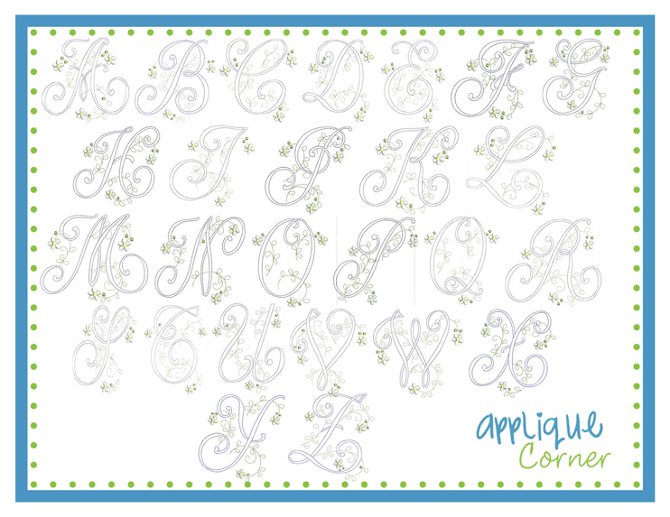 Vintage Script Embroidery Font
