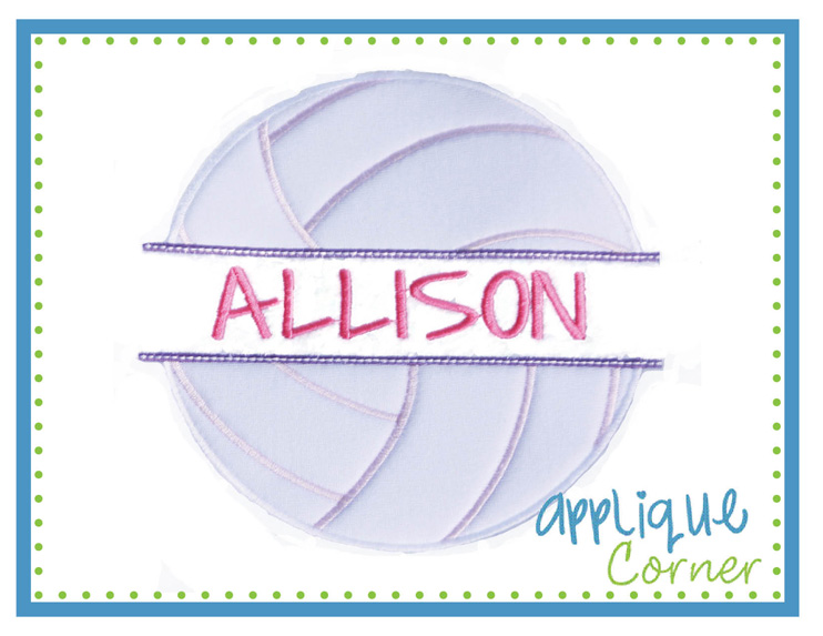 Volleyball Split Applique Design
