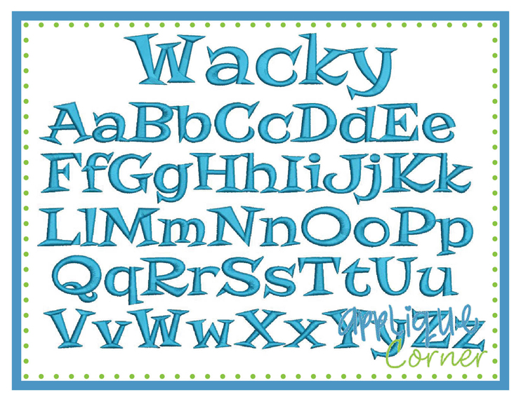 Wacky Embroidery Font