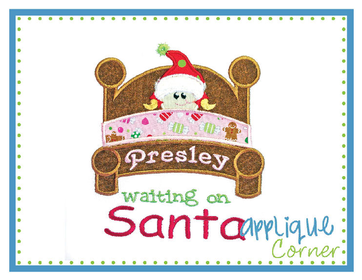 Waiting On Santa Girl Applique Design