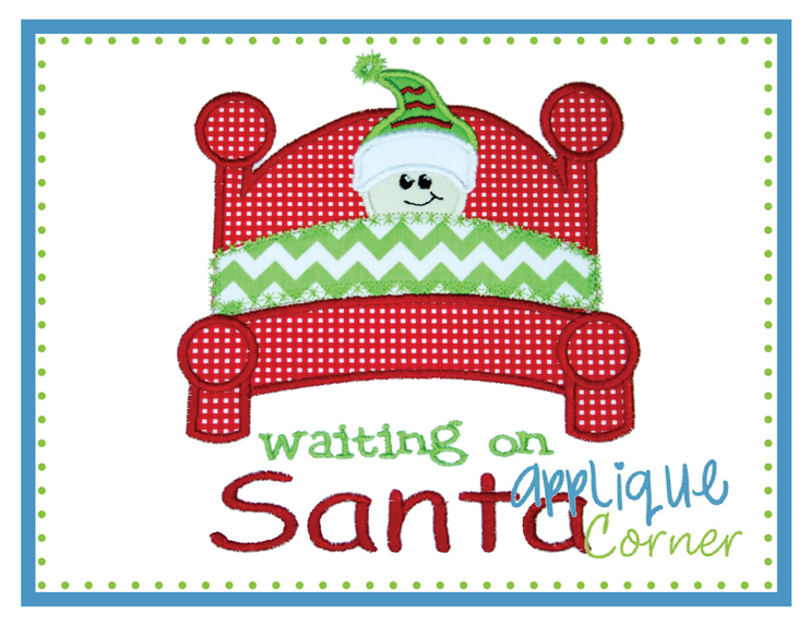 Waiting On Santa Boy Raggy Applique Design