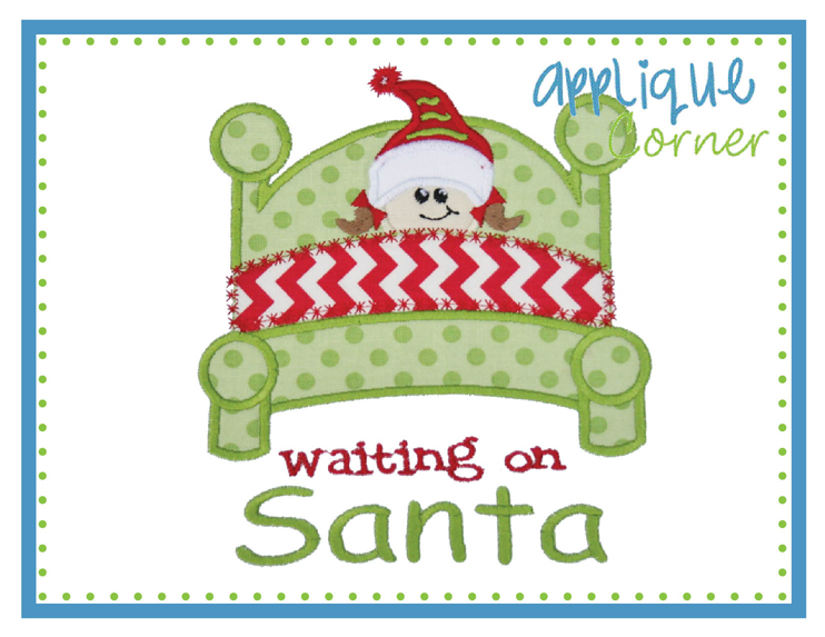 Waiting On Santa Girl Raggy Applique Design