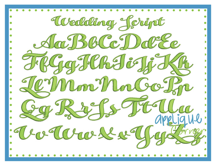 Wedding Script Embroidery Font