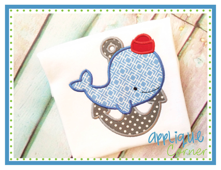 Whale and Anchor Applique Design