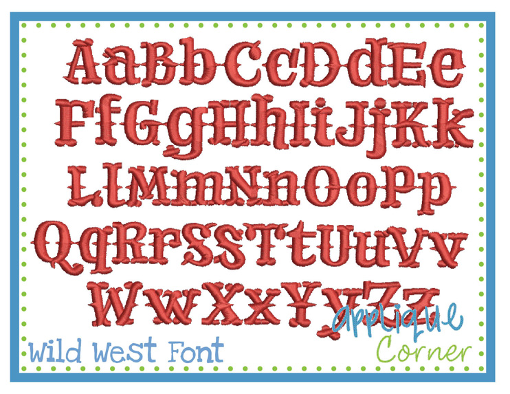 Wild West Embroidery Font