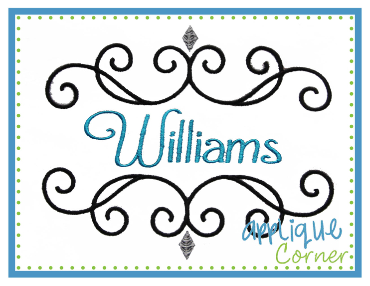Williams Embroidered Font Frame Design