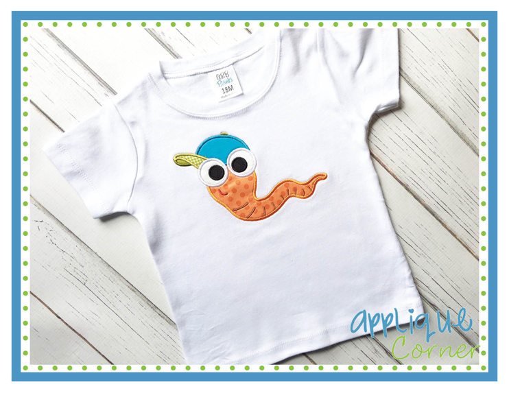 Worm with Big Eyes Applique Design