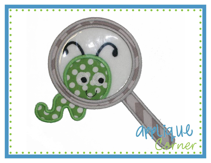 Inchworm with Magnifying Glass Large Applique Design