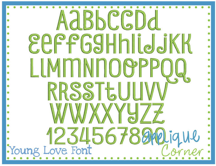 Young Love Embroidery Font