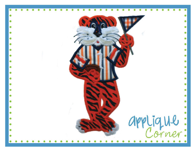 Tiger Boy Standing  Applique Design