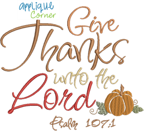 Give Thanks Lord Applique Design