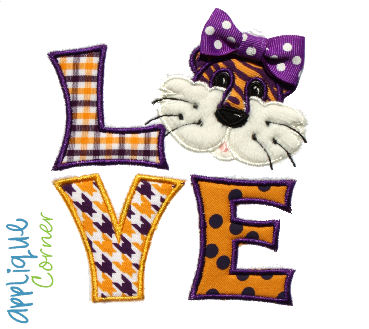 Love Tiger Applique Design