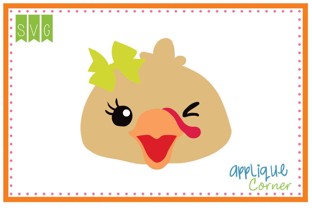 Winking Turkey Girl Cuttable SVG Clipart Design