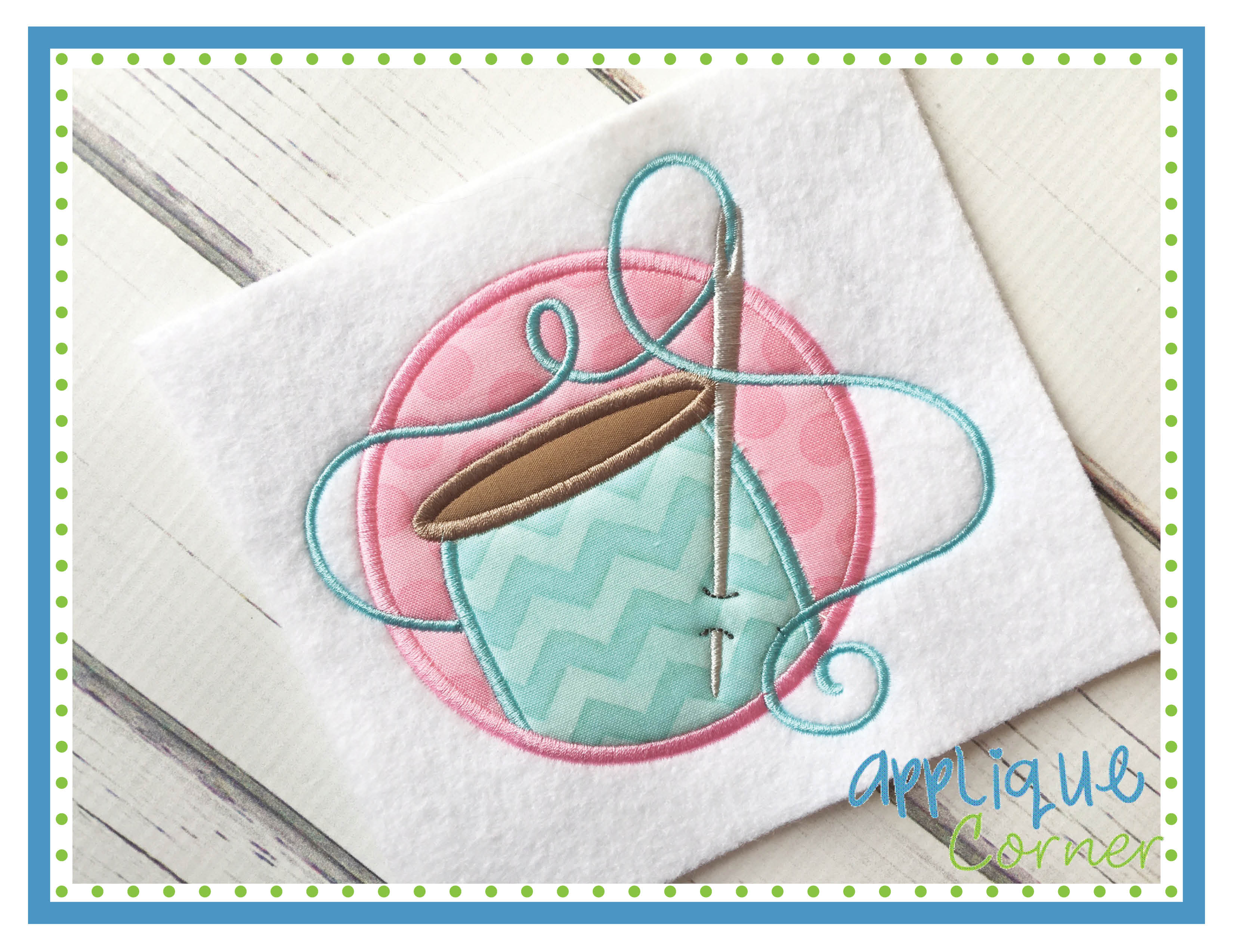 Thread in Circle Patch Applique Design