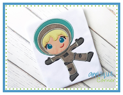Astronaut Girl Applique Design