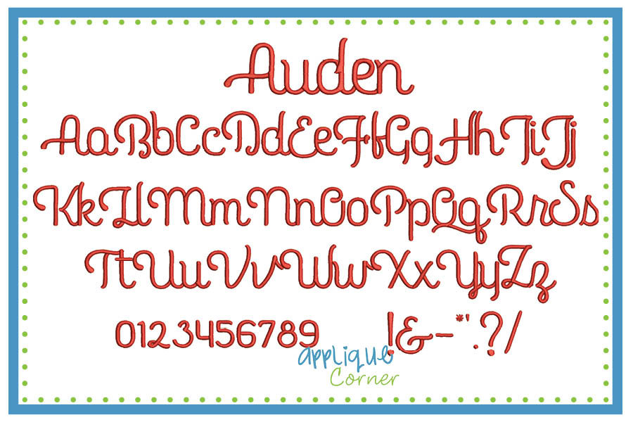 Auden Embroidery Font