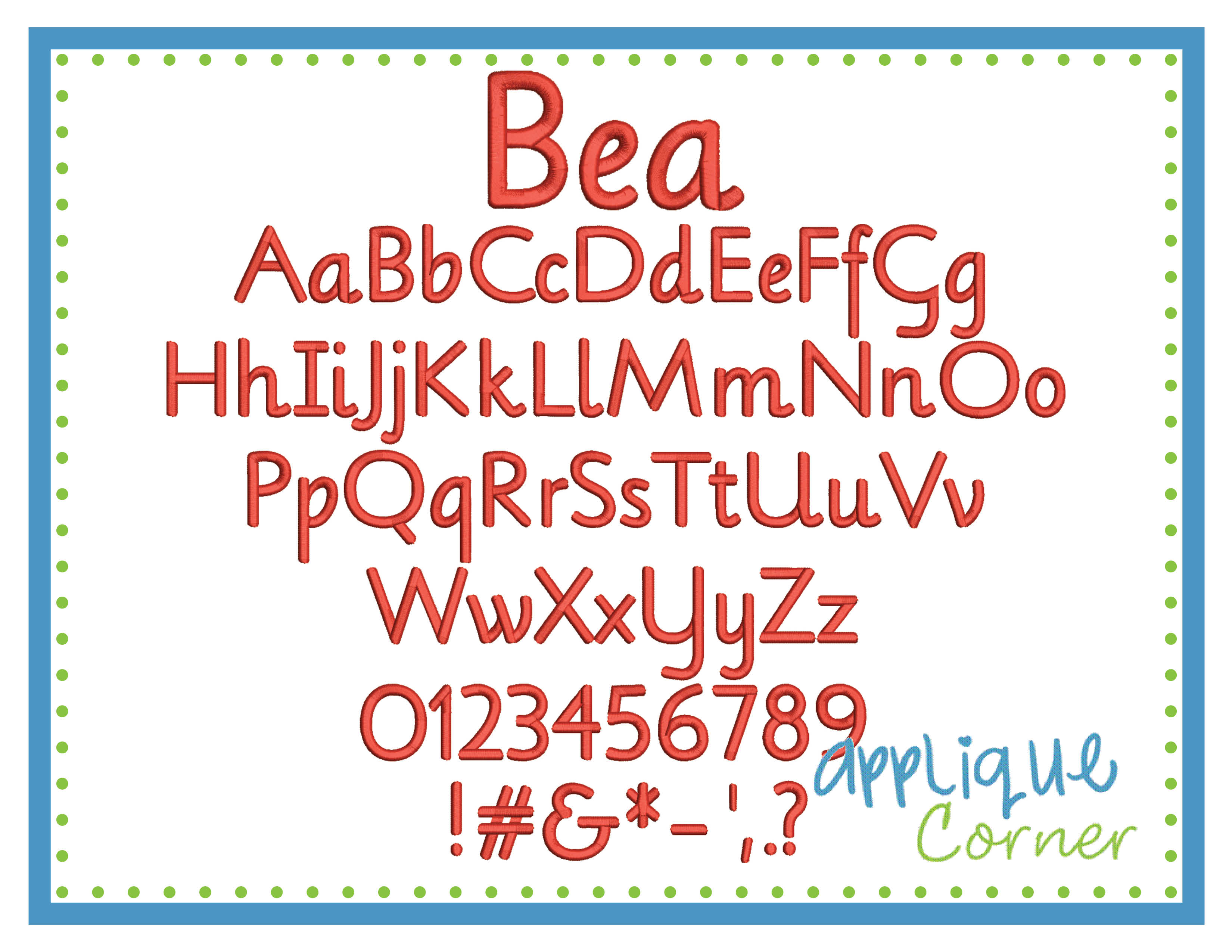 Bea Embroidery Font
