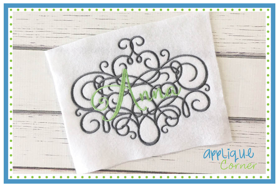 Behind the Monogram Intricate Swirls Embroidery Design