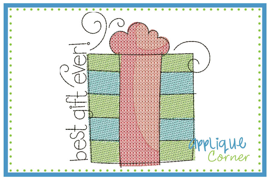 Best Gift Ever Motif Embroidery Design
