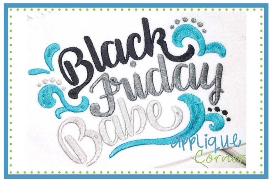 Black Friday Babe Embroidery Design