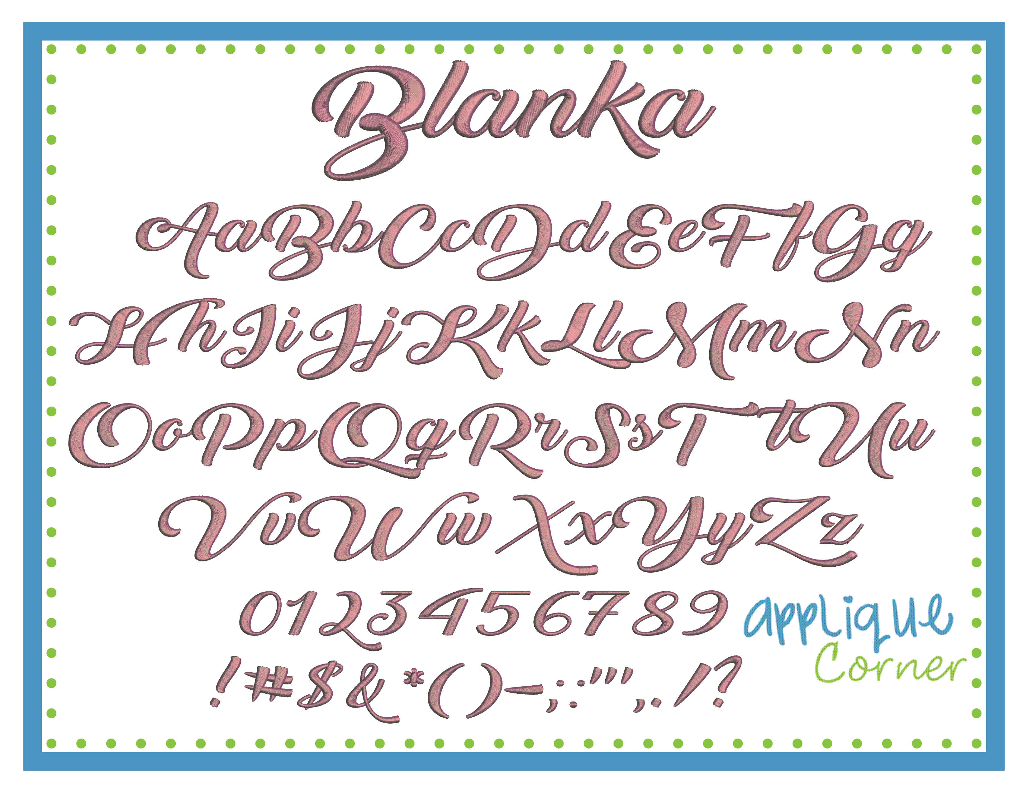 Blanka Embroidery Font