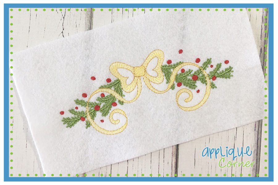 Bow With Branches Embroidery Design