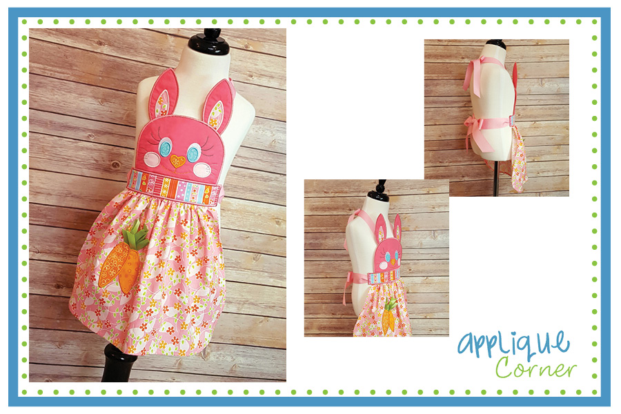 Easter Bunny Apron with Carrots In-The-Hoop Design