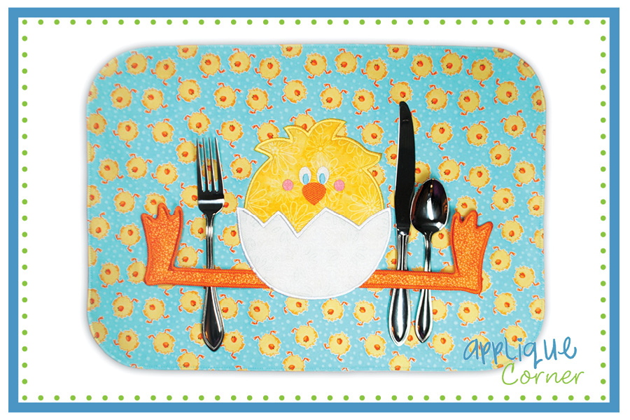 Easter Chick Placemat In-The-Hoop Design