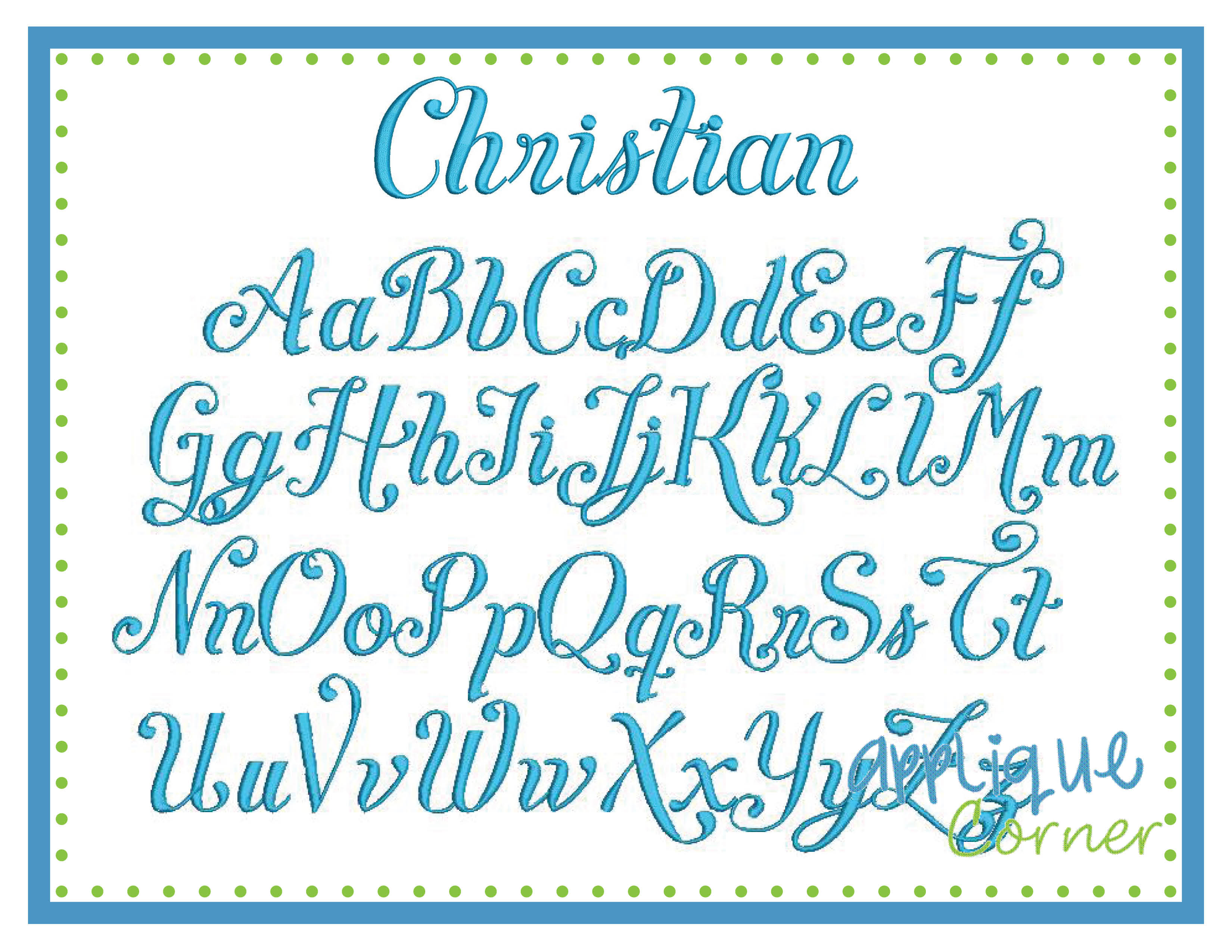 Christian Embroidery Font