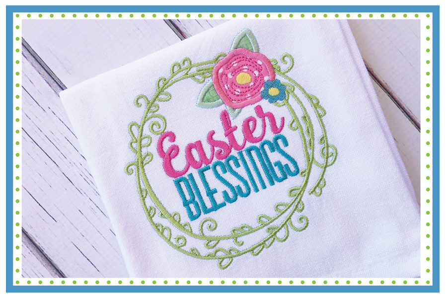 Easter Blessings Applique Design