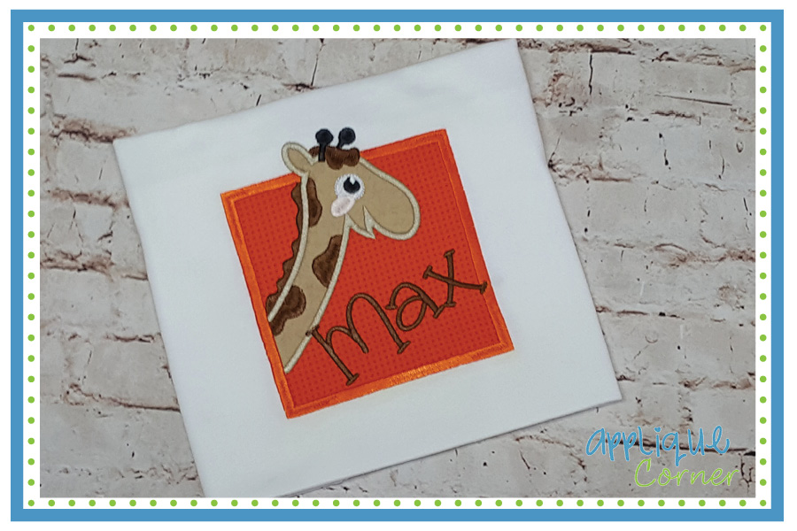 Giraffe Monogram Applique Design
