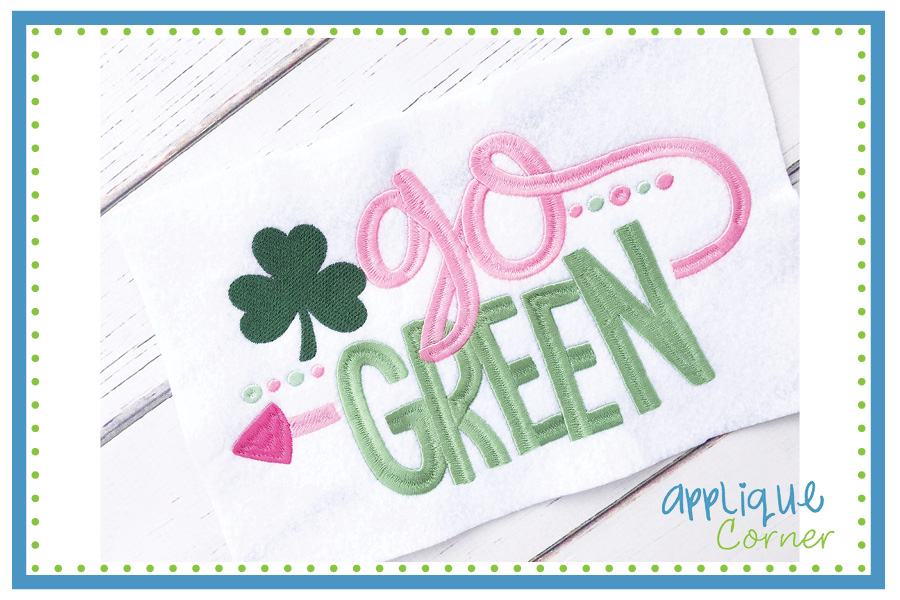 Go Green Embroidery Design