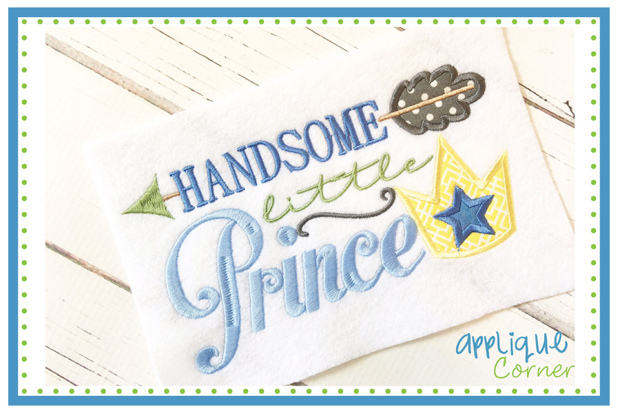 Handsome Little Prince Applique Design