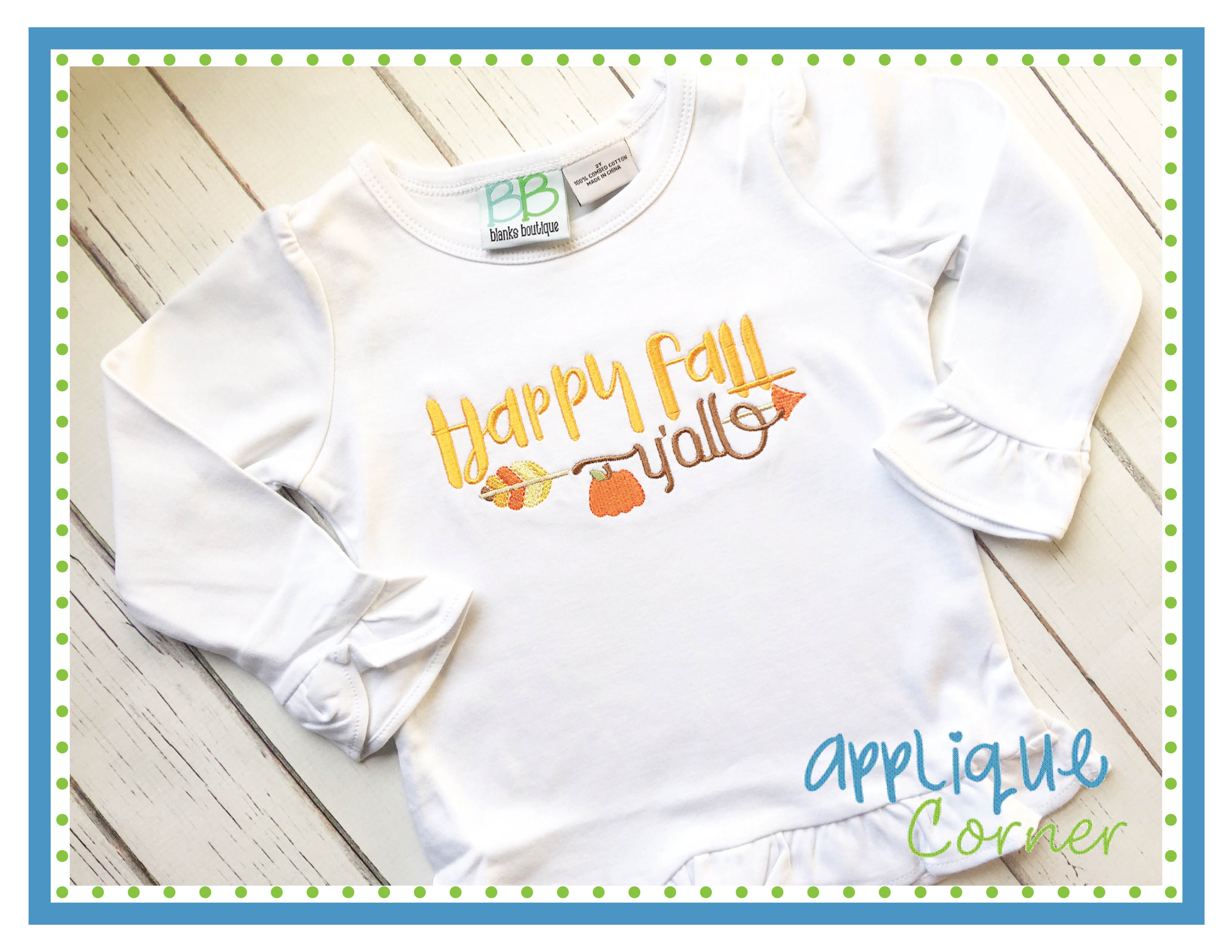 Happy Fall Y'All Embroidery Design