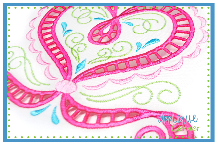 Heart Swirl Cutwork Embroidery Design