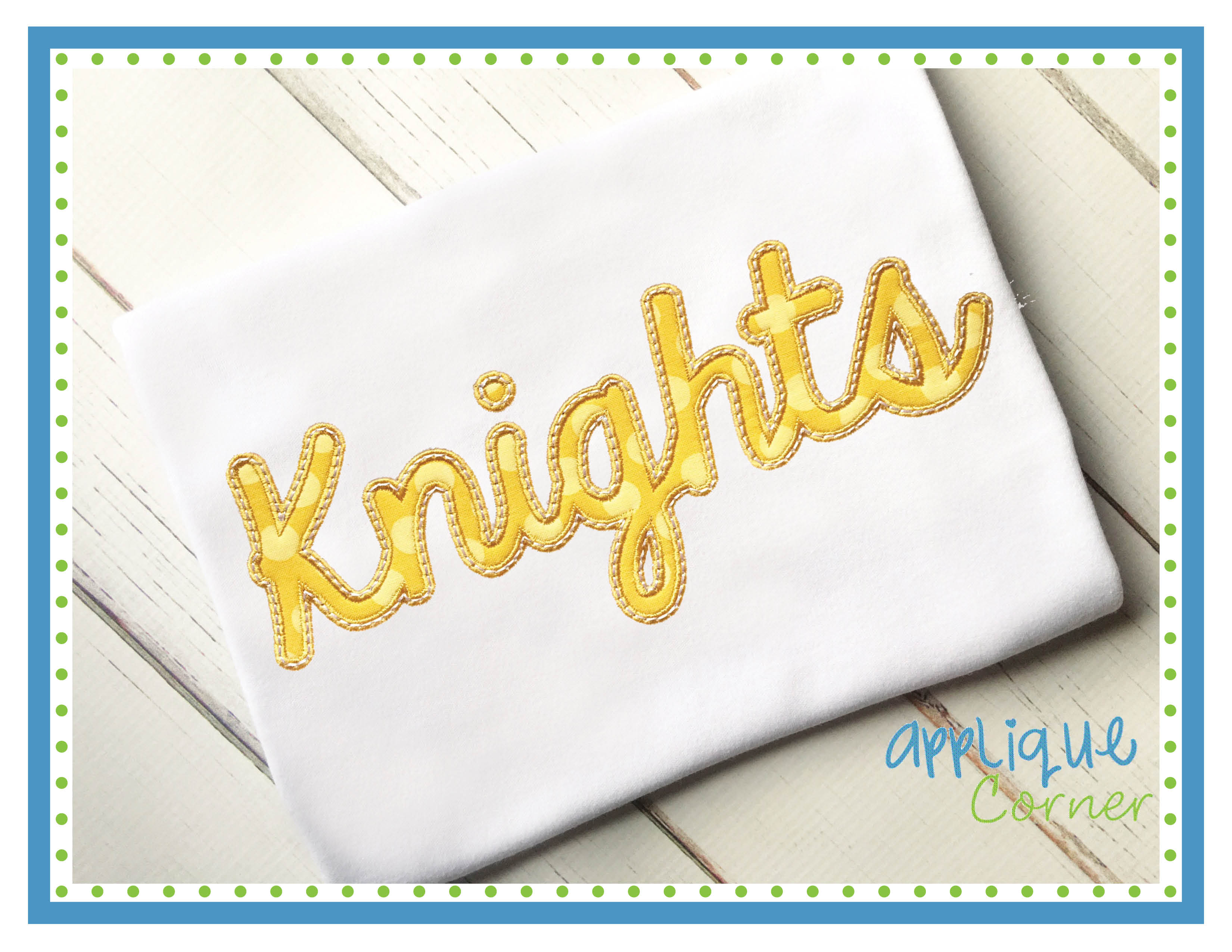 Knights Script Applique Design