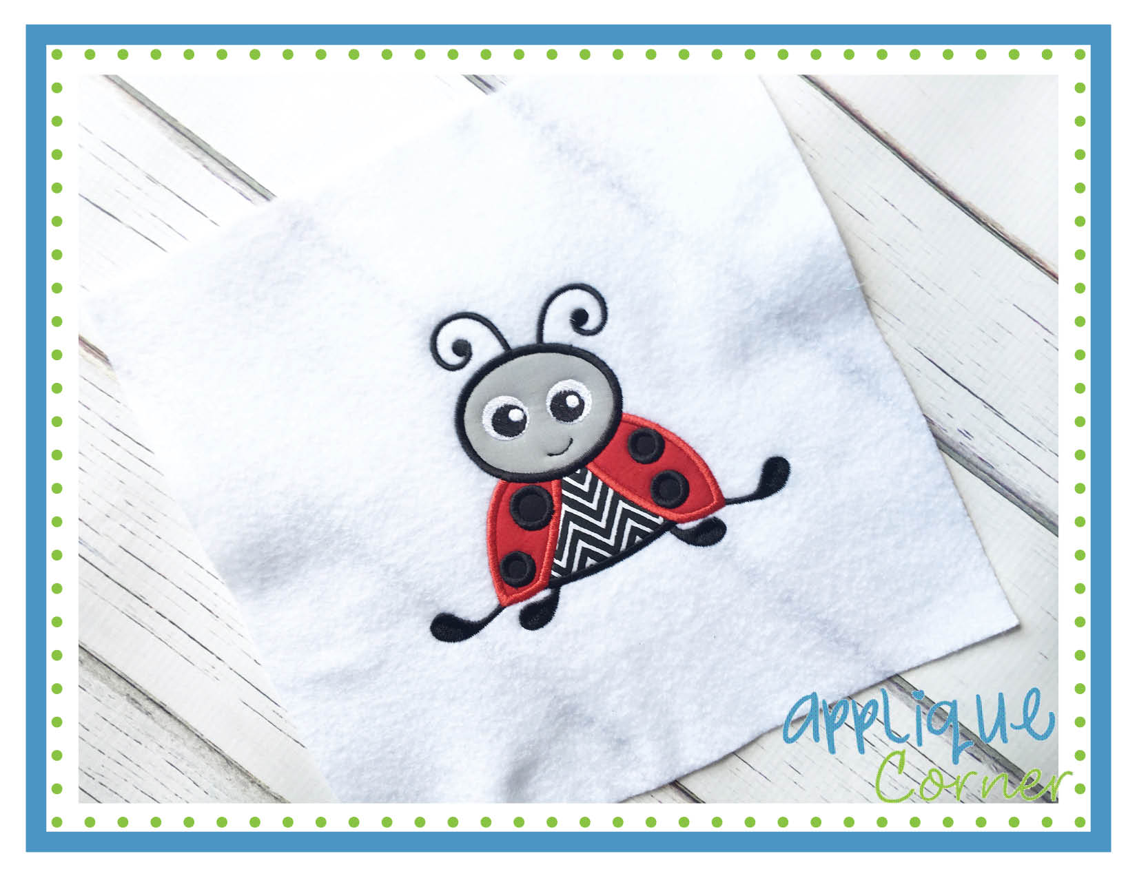 Ladybug Sitting Applique Design